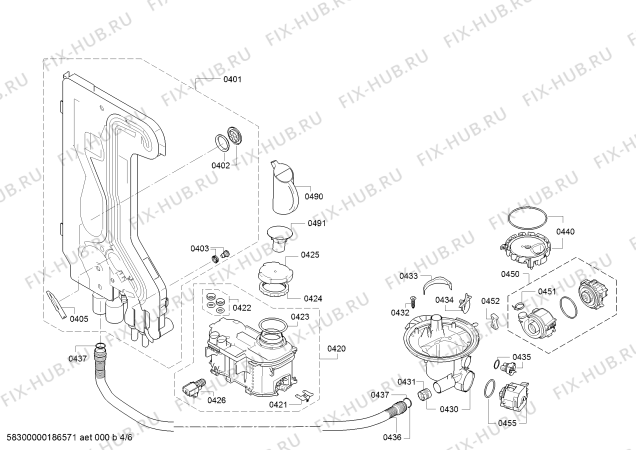 Схема №5 SMV40D00RU Silence с изображением Силовой модуль запрограммированный для электропосудомоечной машины Bosch 12015810