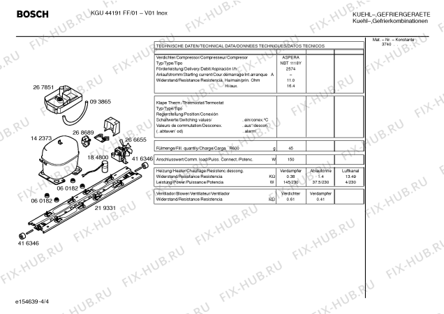 Взрыв-схема холодильника Bosch KGU44191FF - Схема узла 04