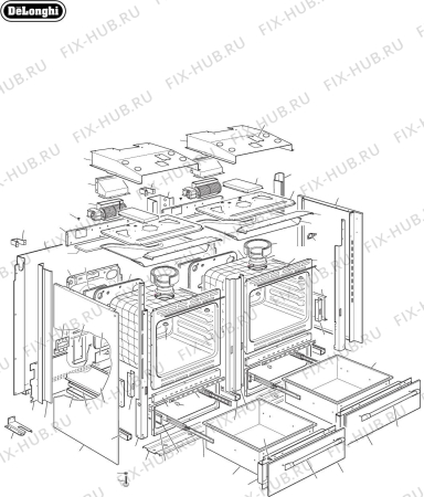 Схема №6 AP1246GWT с изображением Тэн для плиты (духовки) DELONGHI 062117001