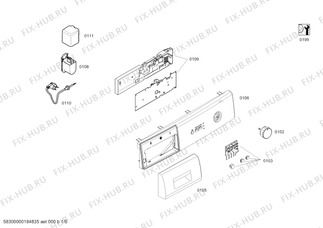 Схема №5 CWF08X060W Constructa с изображением Ручка для стиральной машины Bosch 12006240