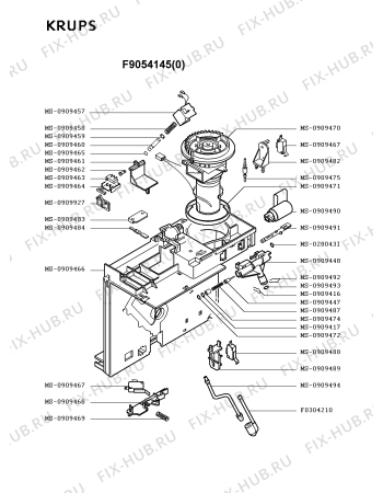 Взрыв-схема кофеварки (кофемашины) Krups F9054145(0) - Схема узла 8P001876.4P5