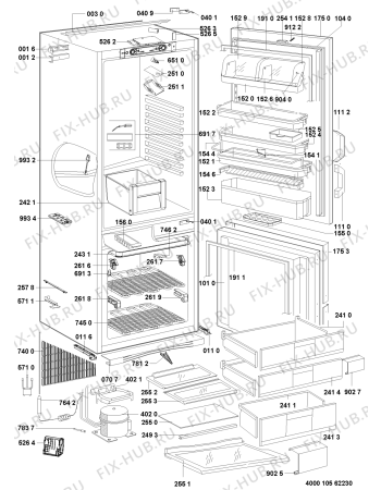 Схема №1 625.1.02 с изображением Опора для холодильной камеры Whirlpool 481246218298