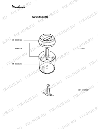 Взрыв-схема блендера (миксера) Moulinex A0944EB(0) - Схема узла XP001115.7P2