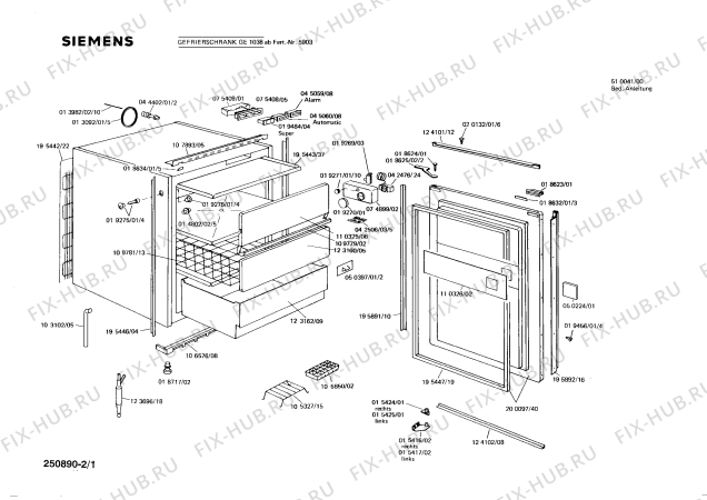 Схема №2 GE1028 с изображением Внешняя дверь для холодильной камеры Siemens 00200097