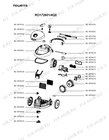 Схема №2 RO172601/4Q0 с изображением Крышка для электропылесоса Rowenta RS-RT9996