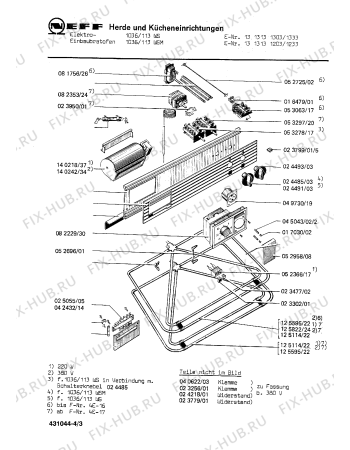 Взрыв-схема плиты (духовки) Neff 1313131303 1036/113WS - Схема узла 03