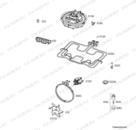 Взрыв-схема плиты (духовки) Zanussi ZCV460TCWA - Схема узла Electrical equipment