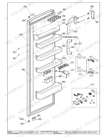 Взрыв-схема холодильника Beko SS137020 (7249948716) - DOOR ASSY. (B-280-290)