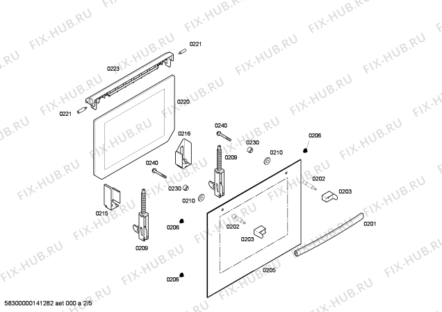 Взрыв-схема плиты (духовки) Bosch HBA23B221E Horno bosch indpnd.multf.blanc.reloj cif - Схема узла 02