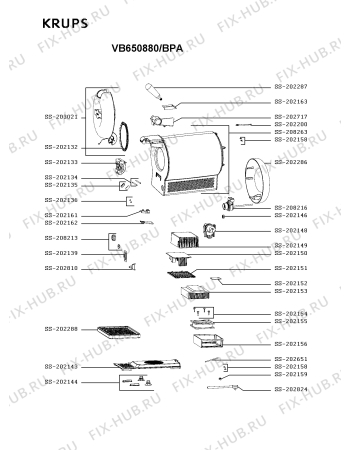 Схема №1 VB650880/BPA с изображением Крышка для диспенсера для напитков Krups SS-203021