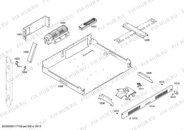 Схема №8 MT27BB Trim Kit с изображением Рамка для плиты (духовки) Bosch 00368497