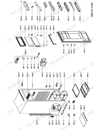 Схема №1 IV 2557-LH с изображением Рамка для холодильной камеры Whirlpool 481245088013