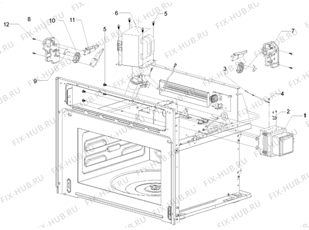 Взрыв-схема микроволновой печи Gorenje BOC5322AX (231361, BT32CF2) - Схема узла 06