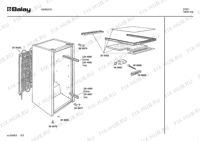 Схема №3 G6902 с изображением Панель для холодильной камеры Bosch 00068889