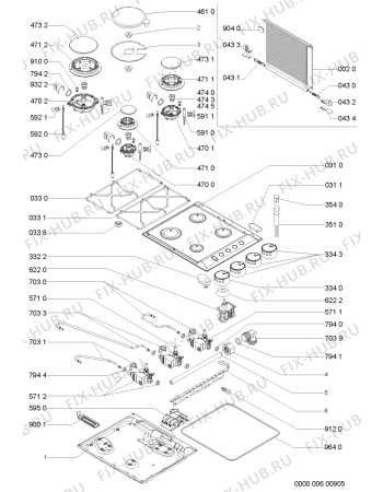 Схема №1 AKS 371/IX с изображением Клавиша для электропечи Whirlpool 481241279487