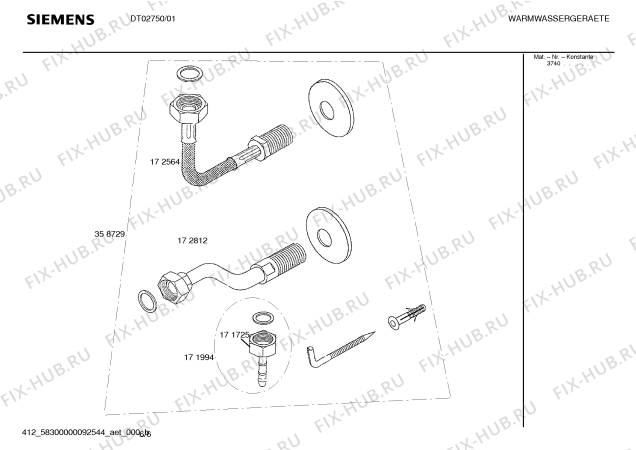 Схема №6 DT02750 ÇAKMAKLI GAZLI SOFBEN с изображением Корпус для водонагревателя Siemens 00472702