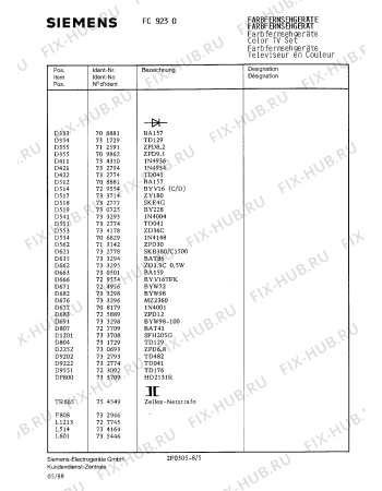 Схема №5 FC9230 с изображением Каскад для телевизора Siemens 00759406