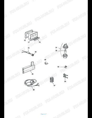 Взрыв-схема плиты (духовки) DELONGHI TEMW 664/1 V - Схема узла 4