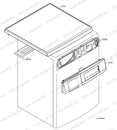 Взрыв-схема стиральной машины Aeg Electrolux LL1630 - Схема узла Command panel 037