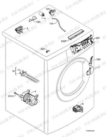 Взрыв-схема стиральной машины Aeg Electrolux LP5252 - Схема узла Electrical equipment 268