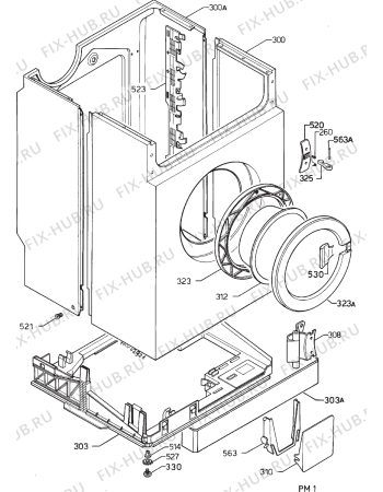 Взрыв-схема стиральной машины Husqvarna Electrolux QW830H - Схема узла Cabinet + armatures