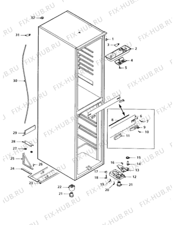 Взрыв-схема холодильника Zanussi ZF56/46 - Схема узла Cabinet + furniture (extra)