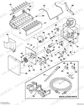 Взрыв-схема холодильника Frigidaire GLVC25V7DB1 - Схема узла Icemaker