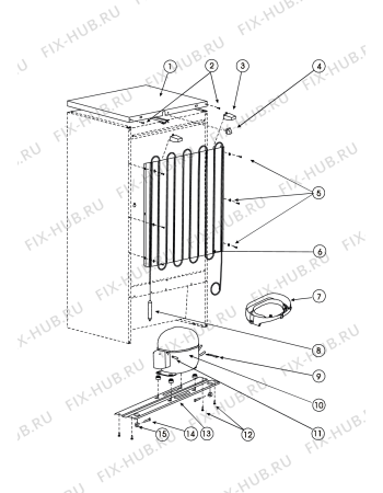 Взрыв-схема холодильника Indesit TA16LZ (F039230) - Схема узла