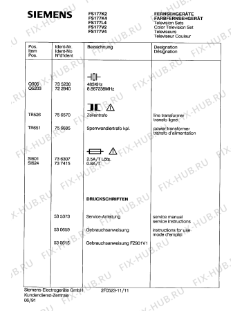 Схема №9 FS169N4EU с изображением Динамик для телевизора Siemens 00755713
