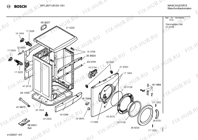 Взрыв-схема стиральной машины Bosch WFL2871UK wfl2871 - Схема узла 02
