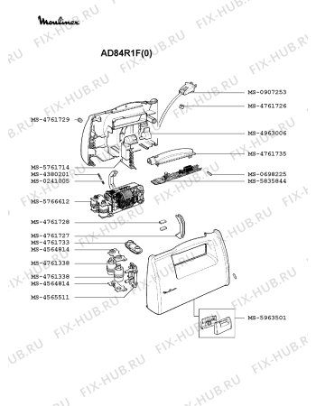 Взрыв-схема блендера (миксера) Moulinex AD84R1F(0) - Схема узла UP000719.4P2