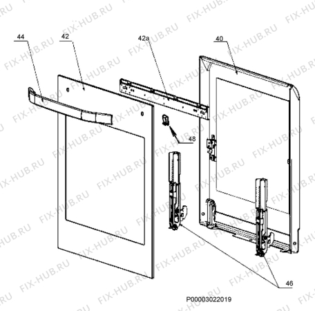 Взрыв-схема плиты (духовки) Aeg Electrolux 11365GM-M - Схема узла Door