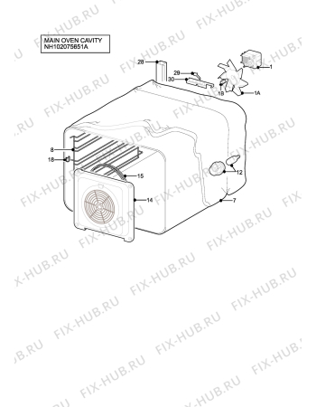 Взрыв-схема плиты (духовки) Electrolux EIKM6047XN - Схема узла H10 Main Oven Cavity (large)