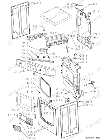 Схема №2 AWZ 8478 с изображением Обшивка для сушильной машины Whirlpool 480112100203