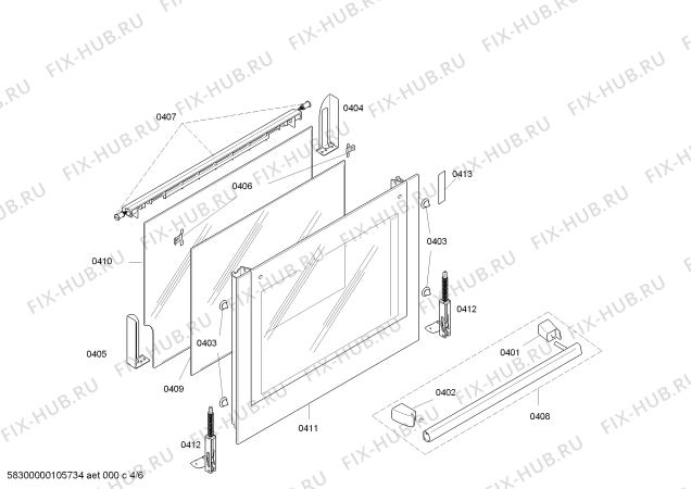 Взрыв-схема плиты (духовки) Bosch HBN300560C - Схема узла 04