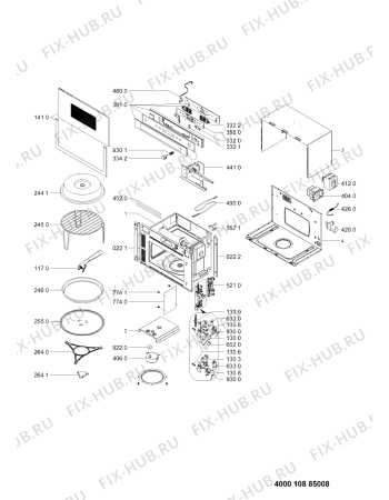 Схема №1 MN 414 IX HA с изображением Дверца для свч печи Whirlpool 481010882315