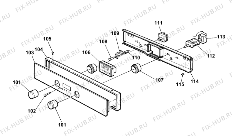 Схема №4 BS42P (F033325) с изображением Панель для электропечи Indesit C00224989