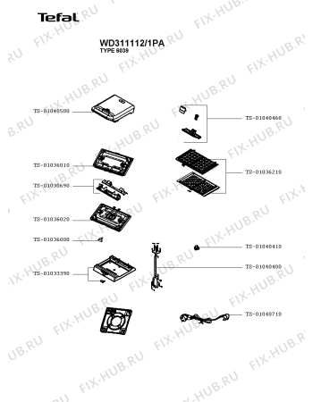 Схема №1 WD311112/1PA с изображением Микропереключатель для электровафельницы Tefal TS-01040410
