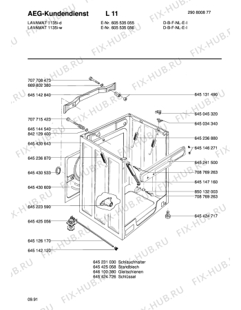 Взрыв-схема посудомоечной машины Aeg LAV1135 I D - Схема узла Housing 001