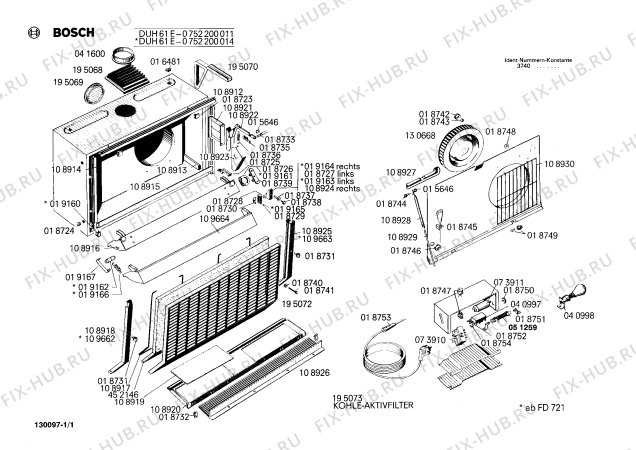 Схема №1 0752200014 DUH61E с изображением Шарнир для вентиляции Bosch 00109664