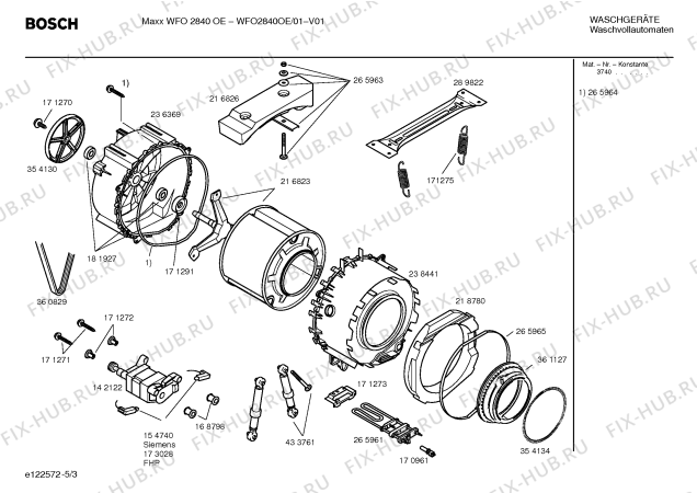 Схема №5 WFO2840OE Maxx WFO 2840 OE с изображением Инструкция по установке и эксплуатации для стиралки Bosch 00588532