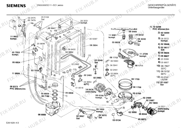 Взрыв-схема посудомоечной машины Siemens SN33306SD - Схема узла 02