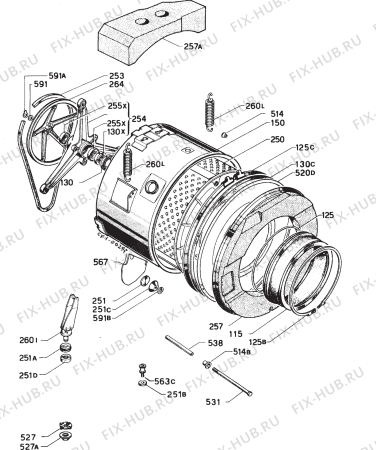 Взрыв-схема стиральной машины Rex RC4120X - Схема узла Functional parts 267