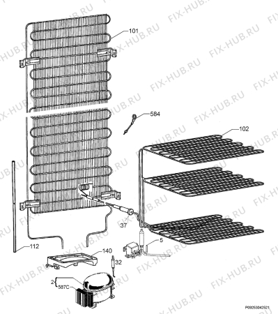 Взрыв-схема холодильника Aeg Electrolux S80368KG - Схема узла Cooling system 017