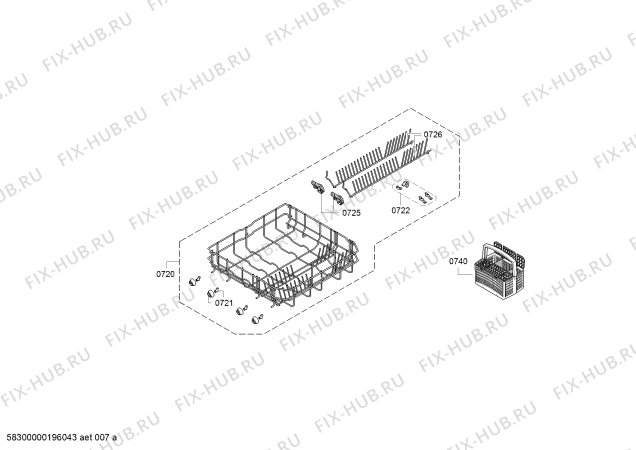 Схема №7 S513C60X0E с изображением Силовой модуль запрограммированный для посудомойки Bosch 12017372
