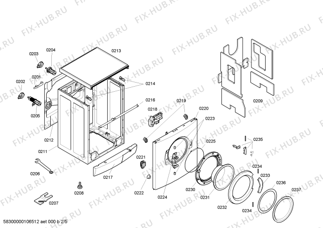 Взрыв-схема стиральной машины Bosch WFX143SNL Maxx Advantage WFX143S Silver Edition - Схема узла 02