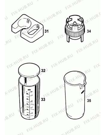 Взрыв-схема блендера (миксера) BRAUN Multiquick - Схема узла 2