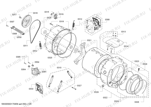 Схема №4 WM12Y890PL IQ800 9 Kg Lepsza od A+++ с изображением Силовой модуль запрограммированный для стиралки Siemens 00791001