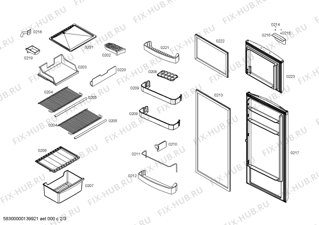 Взрыв-схема холодильника Coldex RS29G7544C REFRIGERADOR STEEL CA29 - Схема узла 02