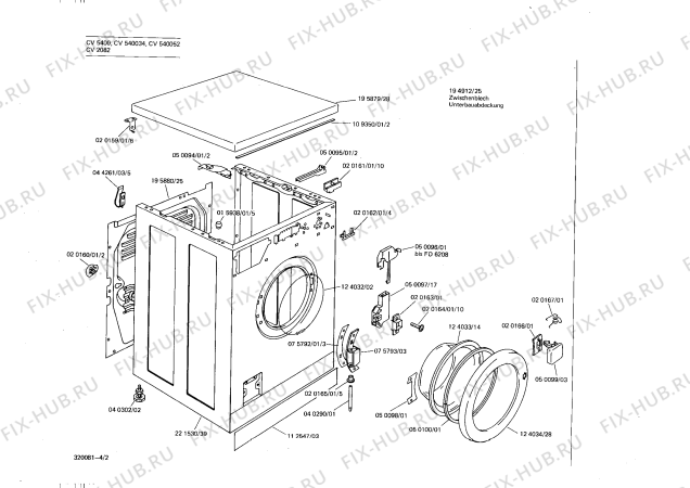 Взрыв-схема стиральной машины Constructa CV2082 - Схема узла 02